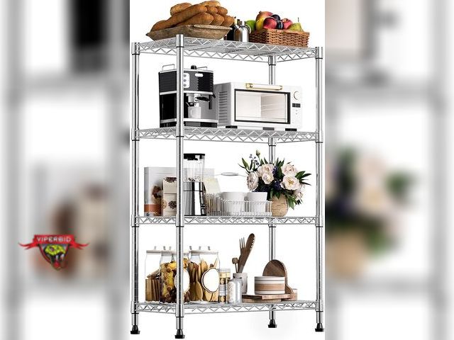 Lot 7-132965 - MZG 4-Tier wire shelving. Approx. 13.7" D x 29.5" W x 47.2" H.