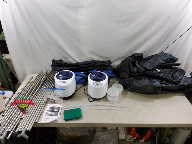 Lot 7-130785 - X-Vcak 2-Person portable steam sauna with 2 chairs and 1 remote. Appears to be gently used.