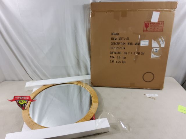 Lot 7-135871 - The Oliver Gal Artist Co. Floral &amp; Botanical framed  Doecorative 24" Round wall mirror.