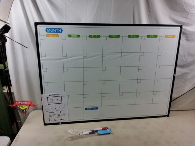Lot 7-134510 - 48"W X 35"H Wall mounted dry erase calendar whiteboard.