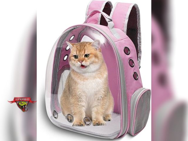 Lot 7-135830 - Appears Slightly Used. Cat Backpack Carrier with Hardsided Clear Front. (~13.38"L x 13.38"W x 16.53"...