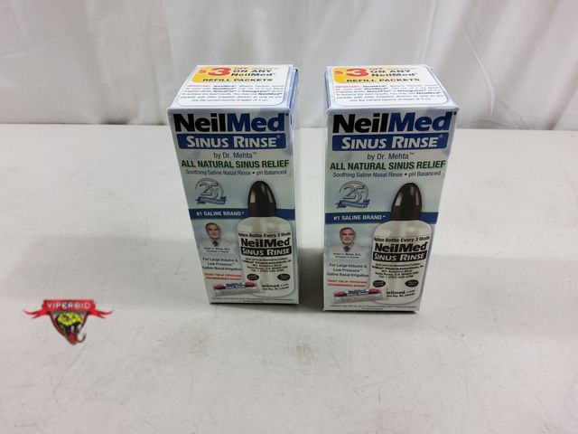 Lot 7-122558 - New! (2) Boxes of NeilMed Sinus Rinse by Dr. Mehta. All natural sinus relief soothing saline nasal r...