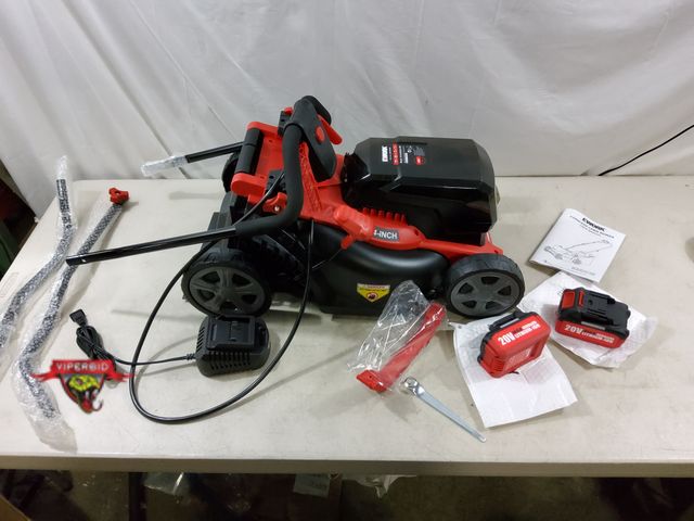 Lot 7-133433 - EWORK 40V Electric Lawn Mower Cordless, 14" Electric Push Mower with Grass Catcher. , 2 x 4.0 Ah Bat...