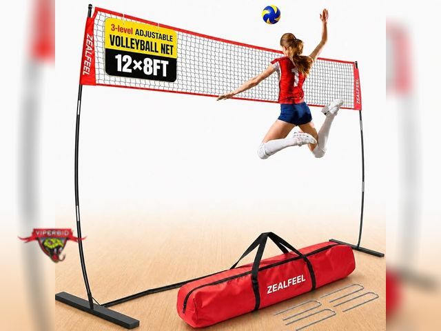 Lot 7-132742 - New! Zealfeel portable volleyball net. Adjustable height.