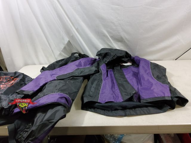 Lot 7-132580 - Milwaukee Leather Women's Black and Purple Water Resistant Rain Suit w/Reflective Material and Hood....