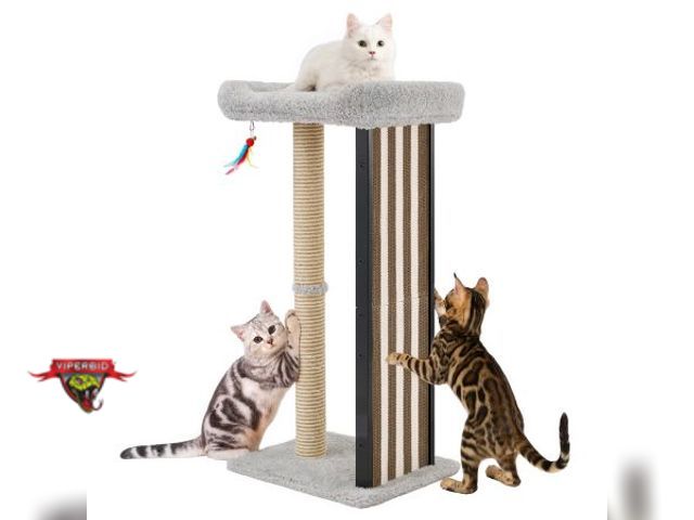 Lot 7-130157 - Veehoo 35'' Tall Cat Scratching Post with Scratching Pads, Cardboard Cat Scratcher.