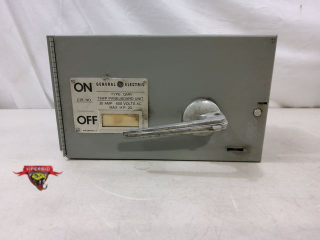 Lot 7-130198 - General Electric Type QMR THFP panelboard unit. 30 amp. 600V AC. Max HP 20. #THFP361L.