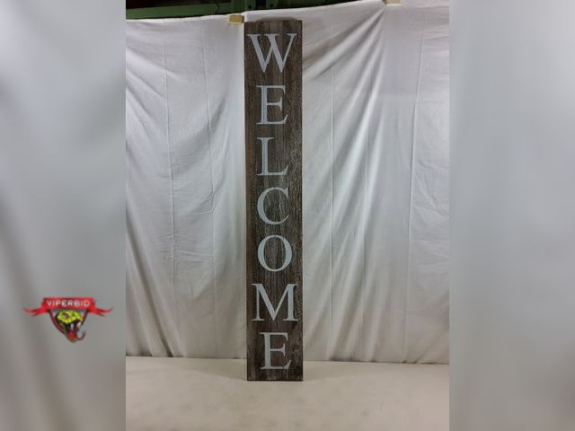Lot 7-123618 - Rustic wood welcome sign. 9" X 57"H.