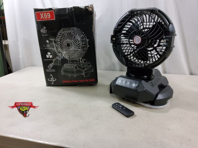Lot 7-134781 - Portable Misting Fan with Rechargeable Battery. Tested to Power on.