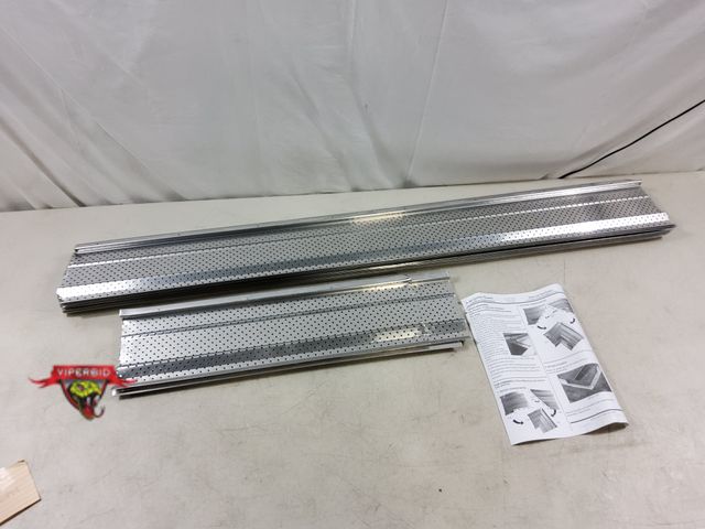 Lot 7-133419 - 12 Pieces of 6"W X 47"L Aluminum gutter guard. (3 half pieces included). Note: Corners bent (see pic...