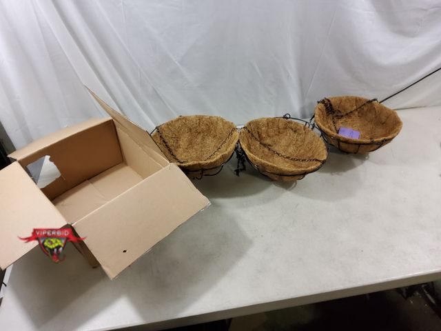 Lot 7-134232 - (3) 12" Hanging planter baskets.