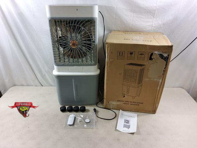 Lot 7-133568 - Missing ice packs. Portable ac air cooler with casters. Model ZWN-112B. Tested to power on - fan blo...