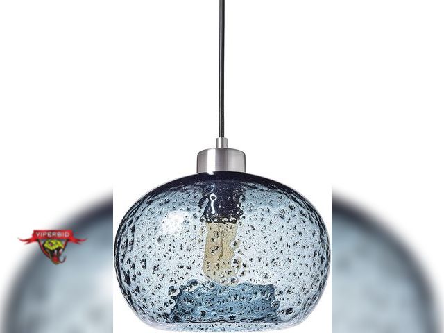 Lot 7-130588 - Trustwoods Hand Blown Glass Pendant Light. 9.2" X 6.1" glass shade, with 70"max length cord.