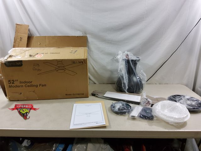Lot 7-132798 - Consciot 52" Ceiling Fan With Light and remote. Model CL17001186.