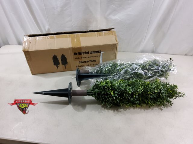 Lot 7-131146 - (2) Artificial plants with ground stake. 22"H (without stake).