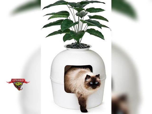 Lot 7-134962 - New! Bundle &amp; Bliss Secret Litter Box with Faux Plant. (20"dia x 36"T)