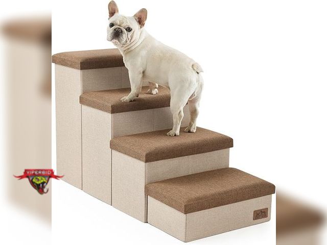 Lot 7-131202 - Cozy Kiss 4-Step pet stairs with storage.  38.1"L x 17"W x 22"H