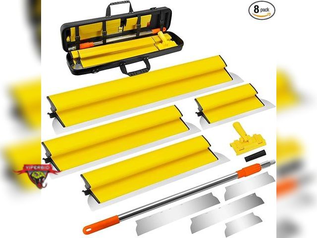 Lot 7-134601 - Retail $80! Drywall Skimming Blade Set Including 10", 16", 24" and 32" Blade. Comes in Hard Sided Ca...