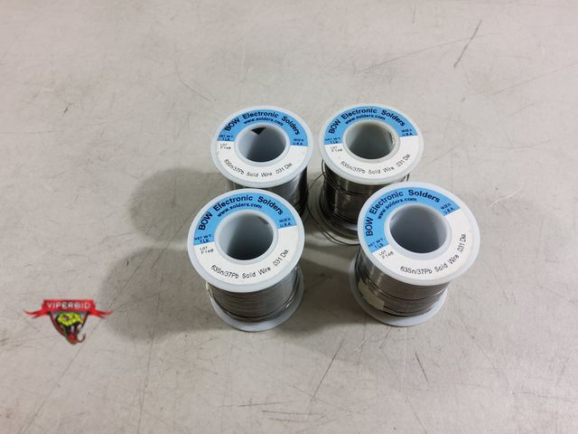Lot 7-135731 - New! (3) 1 lb. Spools of Bow Electronic Solders soldering wire. .031 Dia. #63Sn/37Pb.
