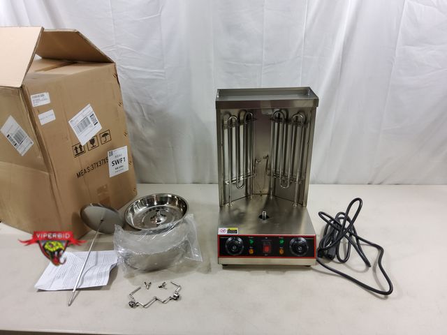 Lot 7-123655 - Commercial Home White Electric Middle East BBQ Grill Grill Auto Rotisserie. Tested to power on - hea...