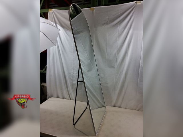 Lot 7-123761 - Full lenth framed mirror with stand.