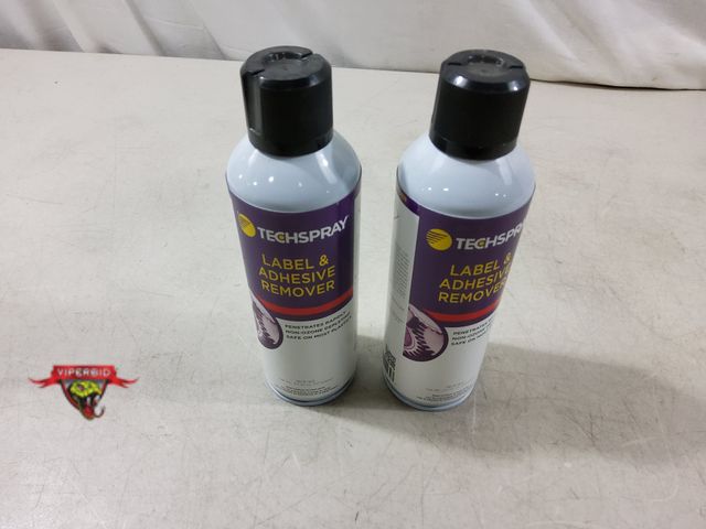 Lot 7-132664 - New! (2) Techspray 4.5 oz. Label &amp; adhesive remover. Safe on most plastics.