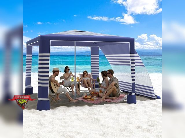 Lot 7-134862 - MoKo Beach Cabana, 8'×8' Large Beach Canopy with Side Wall.
