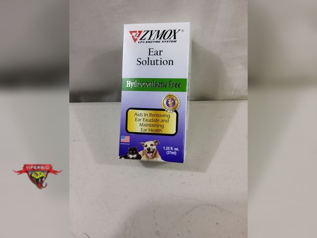 Lot 7-130105 - New! Zymox ear solution for pets. Hydrocortisone Free. 1.25 fl. oz. Aids in removing ear exudate and...