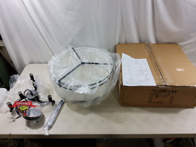 Lot 7-134908 - (6) Light Hanging Chandelier Light with Circular Shade.