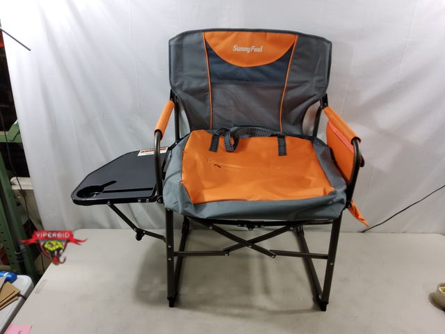 Lot 7-131183 - SunnyFeel Portable, Folding camping chair. Bag ripped (see pic) 21.1"D x 25.1"W x 36.1"H.