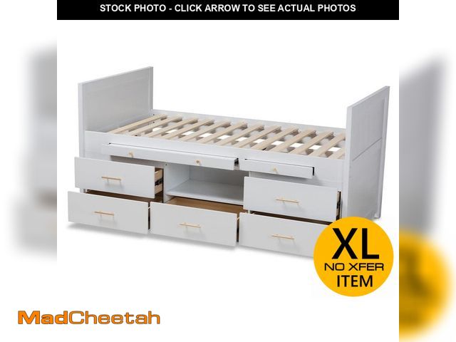 Lot 74-14100611 - Baxton Studio Mirza White Twin Storage Bed - UNUSED