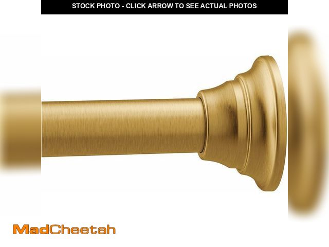 Lot 74-14068265 - Moen Brushed Gold 44-72-Inch Adjustable Tension Mounted Straight Shower Curtain Rod for Bathroom, No...