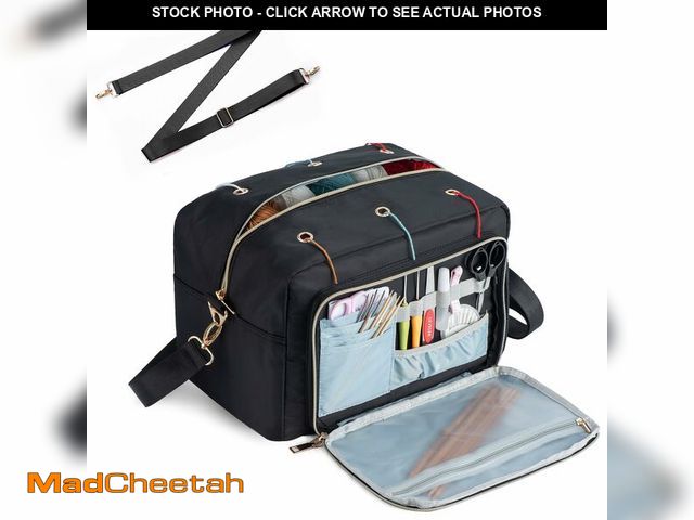 Lot 74-12711673 - EXLIFBAG Crochet Bag, Yarn Storage Organizer with Adjustable Shoulder Straps, Yarn Bag for Crochet A...