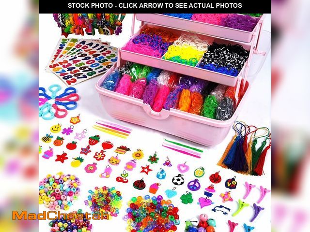 Lot 74-12450511 - AooeDomi 14000+ Rubber Loom Bands with 3 Layer Container, 28 Colors, Rubber Bands for Bracelet Makin...