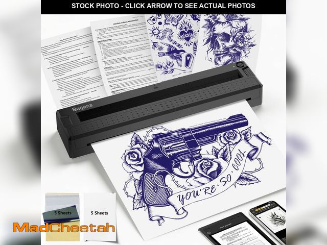 Lot 74-13712405 - Bagana Portable Printers Wireless for Travel, Bluetooth Thermal Small Printer Supports 8.5" x 11" US...