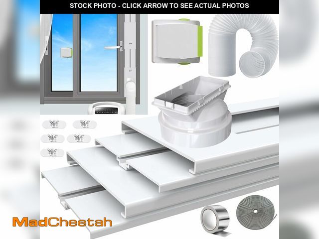 Lot 74-12600315 - Aozzy portable air conditioner window kit with Ãâ 5.9"AC Exhaust Hose,Security Lock &amp;weather s...