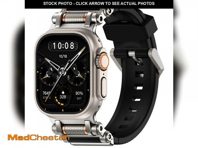 Lot 74-12052575 - TAURI Designed for Apple Watch Band for Apple Watch Ultra 2/ Ultra 49mm [Liquid Silicone + Stainless...