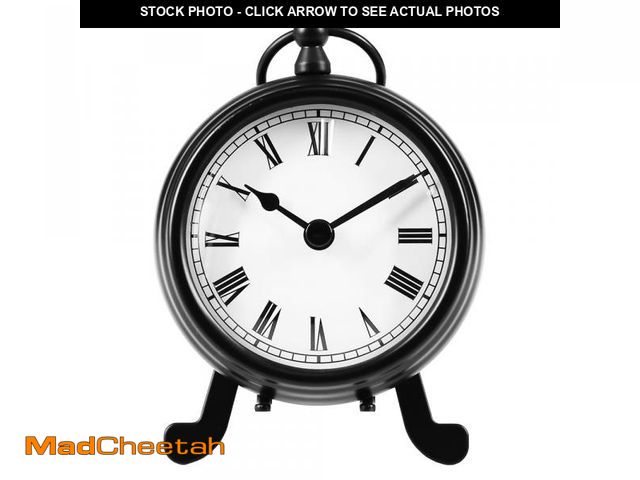 Lot 74-11547225 - BESTIME AM-07 Black Metal Desk Clock.Small and Exquisite,Easy Read White Dial Black Numerals,Indoor,...