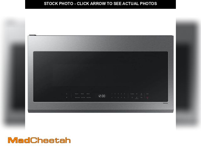 Lot 74-13612133 - Samsung 2.1 cu. ft. 1000 W Fingerprint Resistant Stainless Steel Over-the-Range Microwave with Wi-Fi...