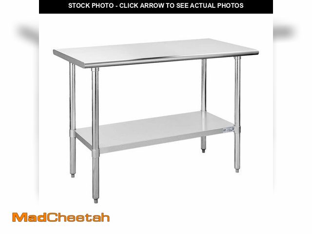 Lot 74-13788894 - Hally Stainless Steel Table for Prep &amp; Work 24 x 48 Inches, NSF Commercial Heavy Duty Table with...