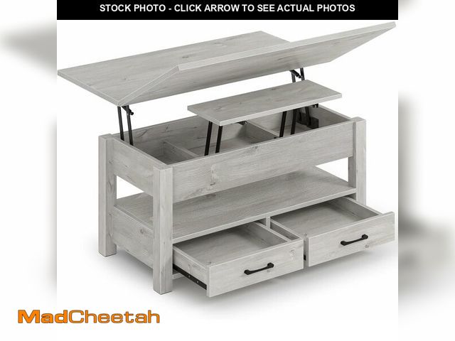 Lot 74-12899144 - Rolanstar Coffee Table Lift Top, Multi-Function Convertible Coffee Table with Drawers and Hidden Com...