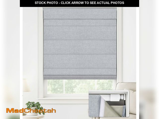 Lot 74-13962494 - LazBlinds No Drill Roman Shades for Windows, Cordless Blackout Window Shades with UV Protection, Pol...