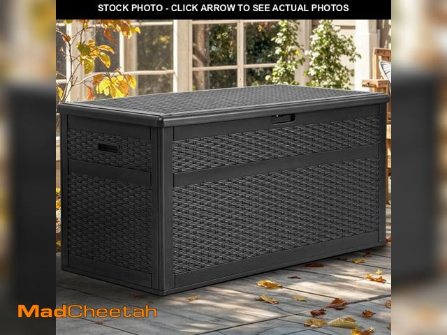 Lot 74-12134927 - YITAHOME 230 Gallon Large Deck Box with Divider &amp; Side Handles, Outdoor Double-Wall Storage for ...