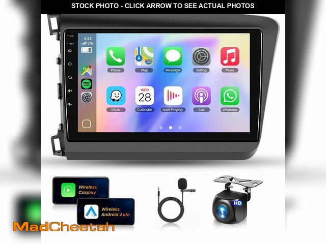 Lot 74-12875050 - Car Stereo for Honda Civic 2012-2015 [4+64G 8Core] Wireless Carplay Android Auto,9" 1280 * 720P IPS ...