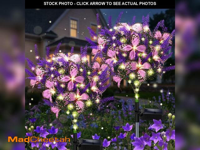 Lot 74-14269169 - Kohlrabi Solar Garden Lights Outdoor, 2 Pack Solar Butterfly Lights Purple Lavender Gardening Gifts ...