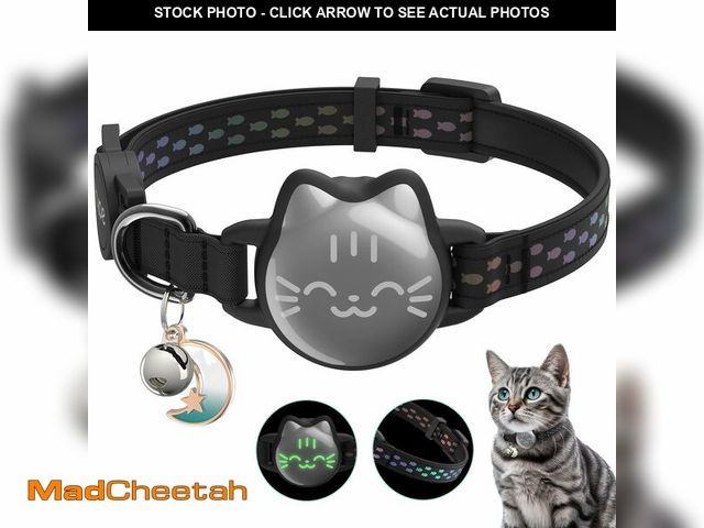 Lot 74-13631717 - Waterproof Airtag Cat Collar, Breakaway Cat Airtag Collar with Luminous &amp; Reflective Fish Patter...