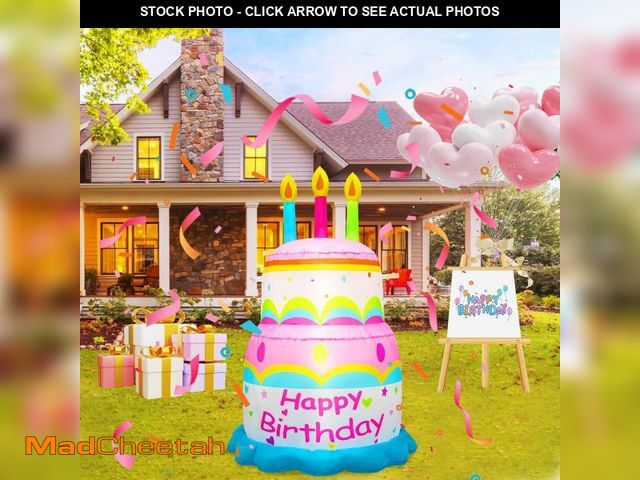 Lot 74-12437438 - HZGDEJTG 4FT Inflatable Cake Birthday Party Outdoor Inflatable Decoration, Outdoor Inflatable Decora...