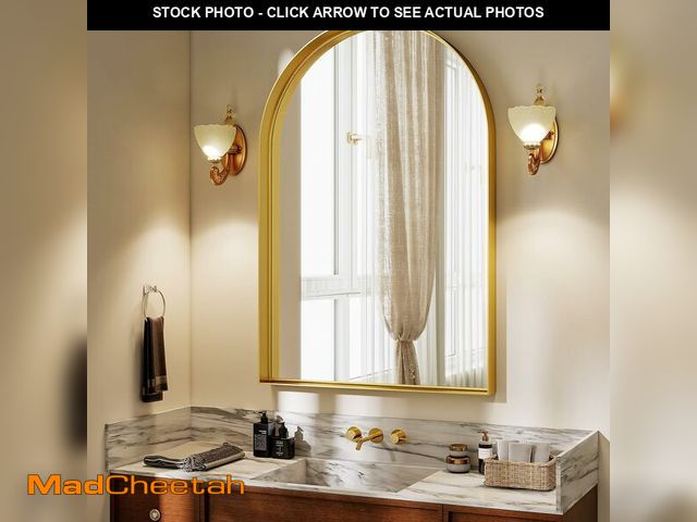 Lot 74-13836236 - Riskioir 26" x 38" Luxury Arched Bathroom Mirror - Arch Wall Mirror with Shatterproof Tempered Glass...