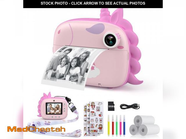 Lot 74-12126414 - HiMont Kids Camera Instant Print, Selfie Digital Camara for Kids with Print Paper &amp; 32G Card, 2....