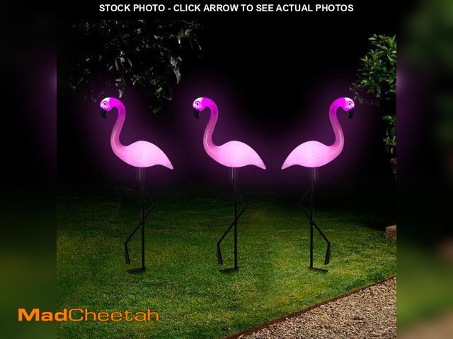 Lot 74-11555772 - Ratopo Solar Flamingo Light 3 Pcs, Waterproof Solar Garden Lights Outdoor Decor, Pink Flamingo Garde...